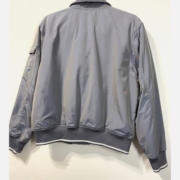 Rydell Bomber Jacket Alpha Prime Slim Silver Y2K Preppy Festival Women Large - Picture 8 of 10